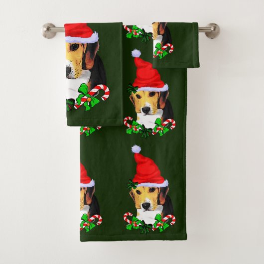 Beagle Santa Kerstmis Bad Handdoek (Insitu)