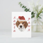 Beagle Santa Paws Feestdagenkaart (Staand voorkant)