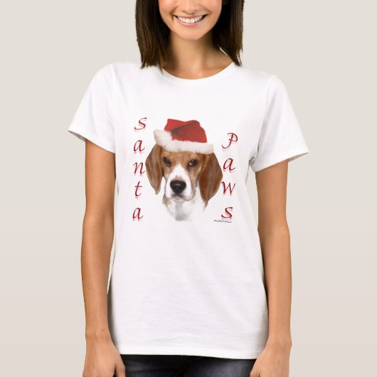 Beagle Santa Paws T-shirt (Voorkant)