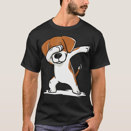Beagle Schattige Dabbing Dab Dance Gif T-shirt (Voorkant)