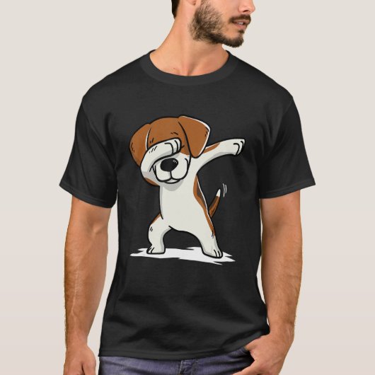 Beagle Schattige Dabbing T-shirt Funny Dab Dance G (Voorkant)