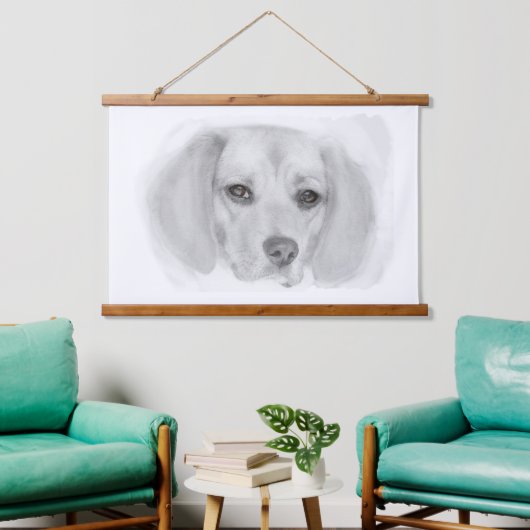 Beagle schets  hangend wandkleed (Woonkamer)