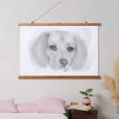 Beagle schets  hangend wandkleed (Slaapkamer)