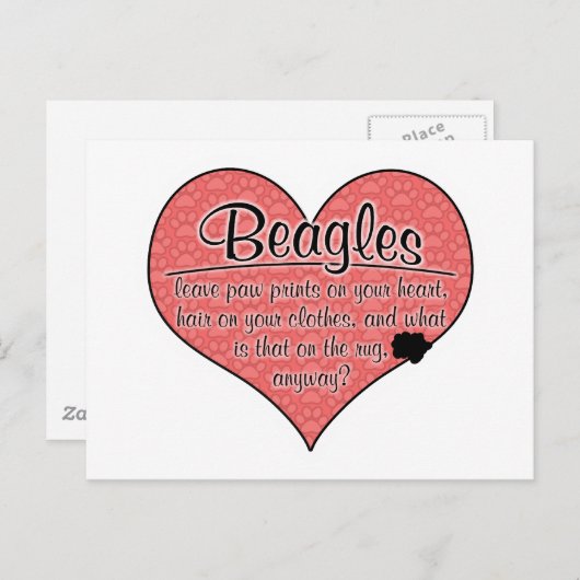 Beagle schilderen Drukt hond af Briefkaart (Voorkant / Achterkant)