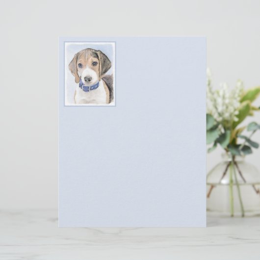 Beagle schilderen - Kute Original Dog Art (Staand voorkant)