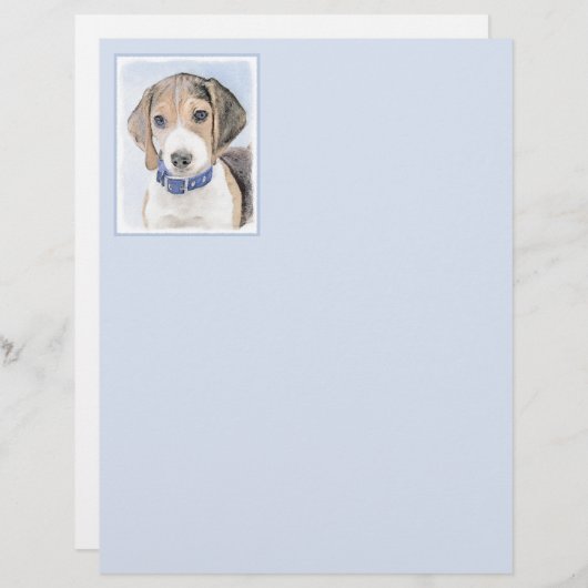 Beagle schilderen - Kute Original Dog Art (Voorkant / Achterkant)