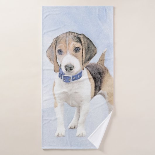 Beagle schilderen - Kute Original Dog Art Bad Handdoek (Badhanddoek)