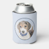 Beagle schilderen - Kute Original Dog Art Blikjeskoeler (Blikje Achterkant)