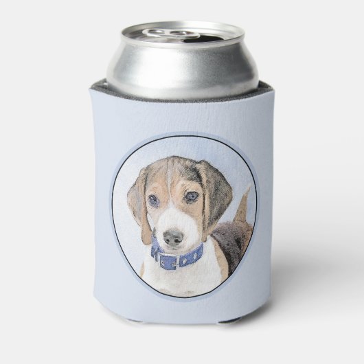 Beagle schilderen - Kute Original Dog Art Blikjeskoeler (Blikje Achterkant)