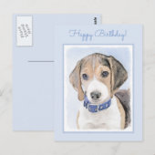 Beagle schilderen - Kute Original Dog Art Briefkaart (Voorkant / Achterkant)