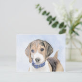 Beagle schilderen - Kute Original Dog Art Briefkaart (Staand voorkant)
