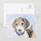 Beagle schilderen - Kute Original Dog Art Briefkaart (Voorkant / Achterkant)
