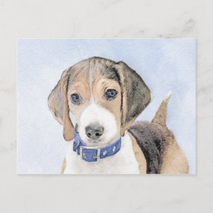 Beagle schilderen - Kute Original Dog Art Briefkaart