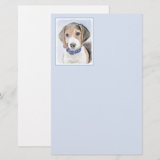 Beagle schilderen - Kute Original Dog Art Briefpapier (Voorkant / Achterkant)