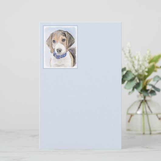 Beagle schilderen - Kute Original Dog Art Briefpapier (Staand voorkant)