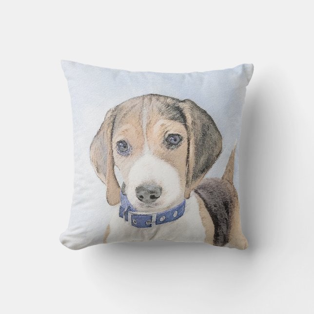 Beagle schilderen - Kute Original Dog Art Buitenkussen (Voorkant)