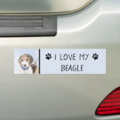 Beagle schilderen - Kute Original Dog Art Bumpersticker (Op auto)