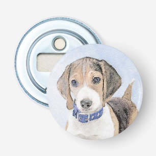 Beagle schilderen - Kute Original Dog Art Button Flesopener