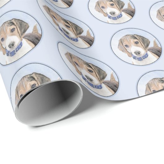 Beagle schilderen - Kute Original Dog Art Cadeaupapier (Rol Hoek)