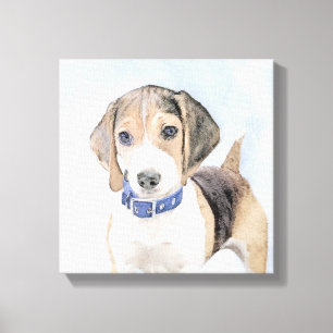 Beagle schilderen - Kute Original Dog Art Canvas Afdruk