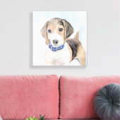 Beagle schilderen - Kute Original Dog Art Canvas Afdruk (Insitu (Woonkamer))