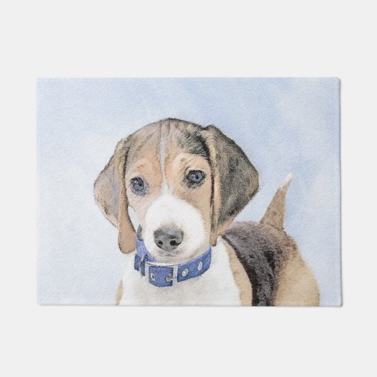 Beagle schilderen - Kute Original Dog Art Deurmat (Voorkant)