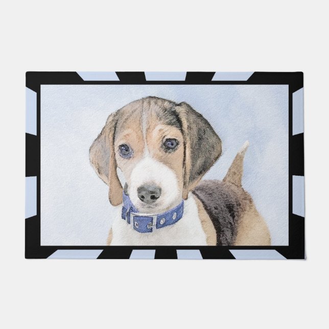 Beagle schilderen - Kute Original Dog Art Deurmat (Voorkant)