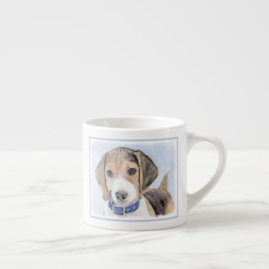 Beagle schilderen - Kute Original Dog Art Espresso Kop (Rechts)