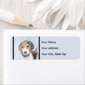 Beagle schilderen - Kute Original Dog Art Etiket (Insitu)