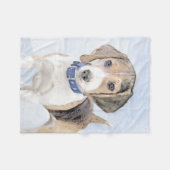 Beagle schilderen - Kute Original Dog Art Fleece Deken (Voorkant (Horizontaal))