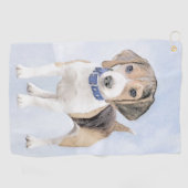 Beagle schilderen - Kute Original Dog Art Golfhanddoek (Horizontaal)