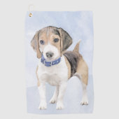 Beagle schilderen - Kute Original Dog Art Golfhanddoek (Voorkant)