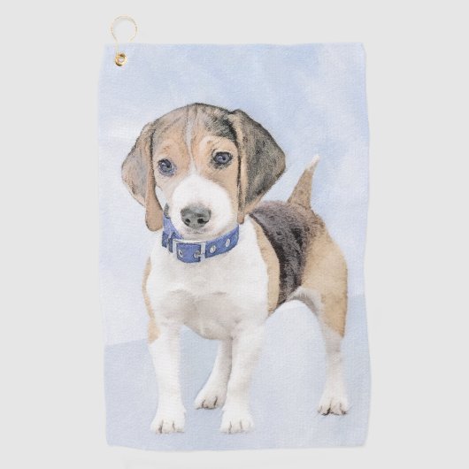 Beagle schilderen - Kute Original Dog Art Golfhanddoek (Voorkant)