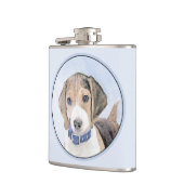 Beagle schilderen - Kute Original Dog Art Heupfles (Links)