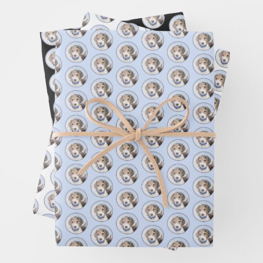 Beagle schilderen - Kute Original Dog Art Inpakpapier Vel (In situ)