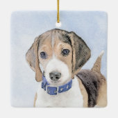 Beagle schilderen - Kute Original Dog Art Keramisch Ornament (Achterkant)