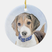 Beagle schilderen - Kute Original Dog Art Keramisch Ornament (Achterkant)