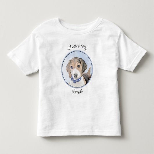 Beagle schilderen - Kute Original Dog Art Kinder Shirts (Voorkant)