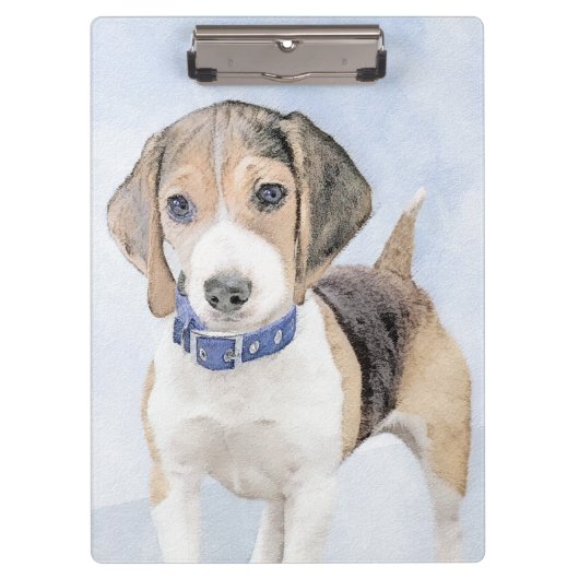 Beagle schilderen - Kute Original Dog Art Klembord (Voorkant)
