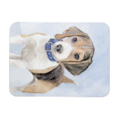 Beagle schilderen - Kute Original Dog Art Magneet (Horizontaal)