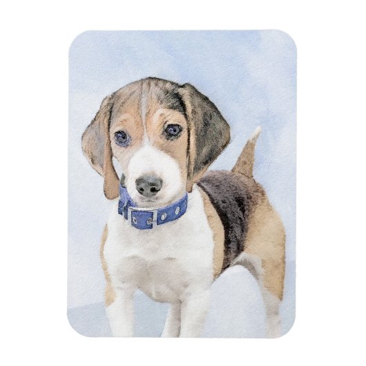 Beagle schilderen - Kute Original Dog Art Magneet (Verticaal)