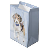Beagle schilderen - Kute Original Dog Art Medium Cadeauzakje (Achterkant Gekanteld)