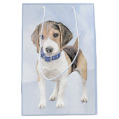 Beagle schilderen - Kute Original Dog Art Medium Cadeauzakje (Voorkant)
