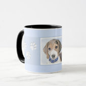 Beagle schilderen - Kute Original Dog Art Mok (Voorkant links)