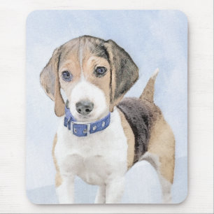 Beagle schilderen - Kute Original Dog Art Muismat