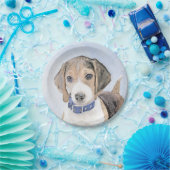 Beagle schilderen - Kute Original Dog Art Papieren Bordje (Feest)