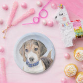 Beagle schilderen - Kute Original Dog Art Papieren Bordje (Feest)