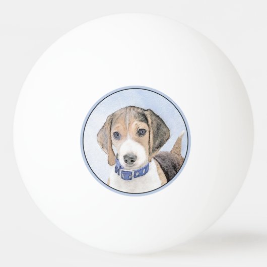 Beagle schilderen - Kute Original Dog Art Pingpongbal (Voorkant)