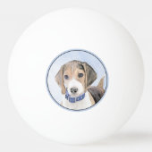 Beagle schilderen - Kute Original Dog Art Pingpongbal (Achterkant)