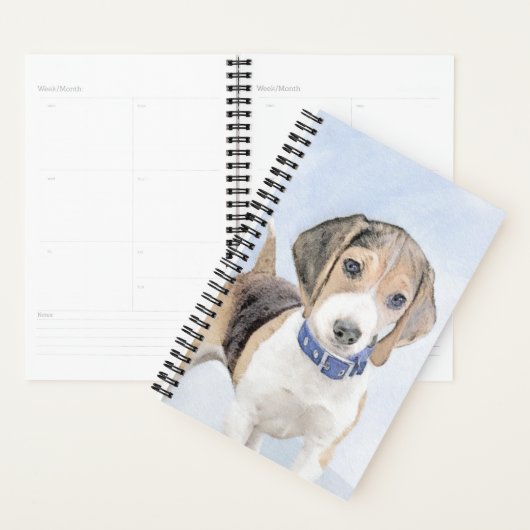 Beagle schilderen - Kute Original Dog Art Planner (Display)